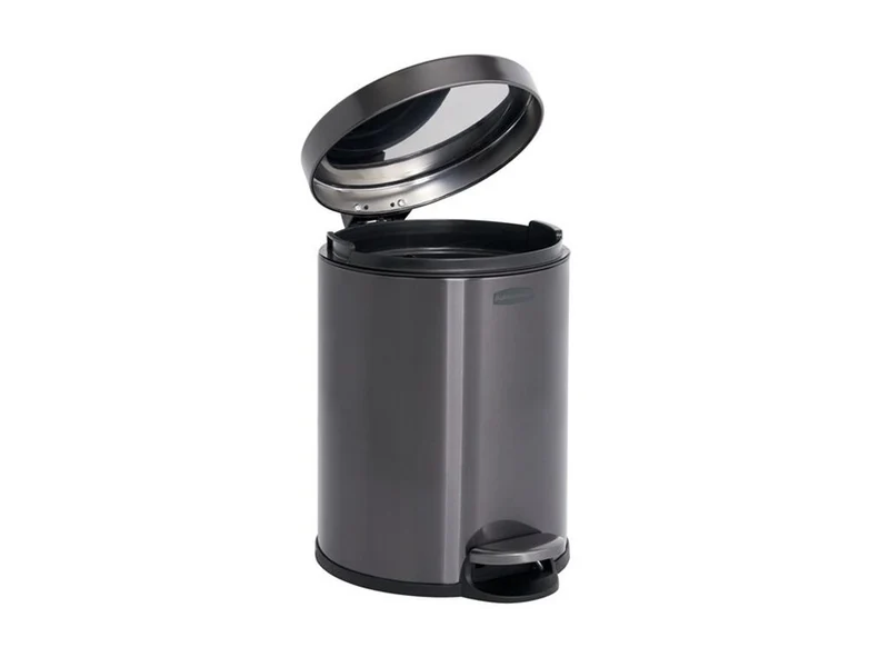 CUBO METALICO RUBBERMAID REDONDO PEDAL 6 L. GRIS OSCURO