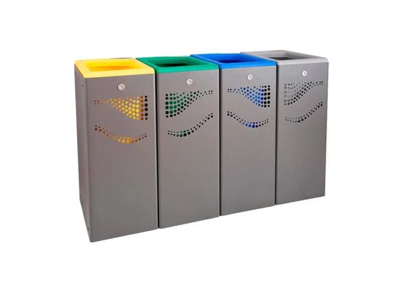 PAPELERA SELECTIVA CUATRO MÓDULOS