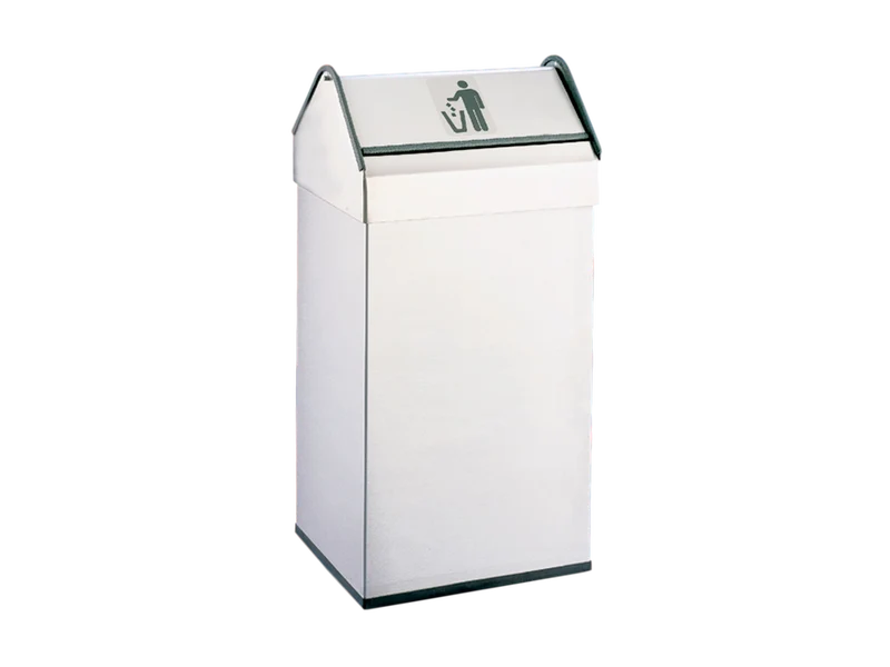 PAPELERA RECTANGULAR INOX TAPA BASCULANTE