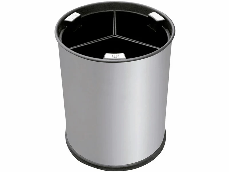 PAPELERA TRISELECTIVA JVD INOX SATINADO