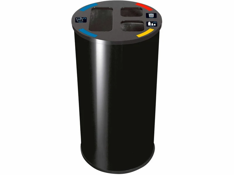 CONTENEDOR TRISELECTIVO JVD 60L NEGRO