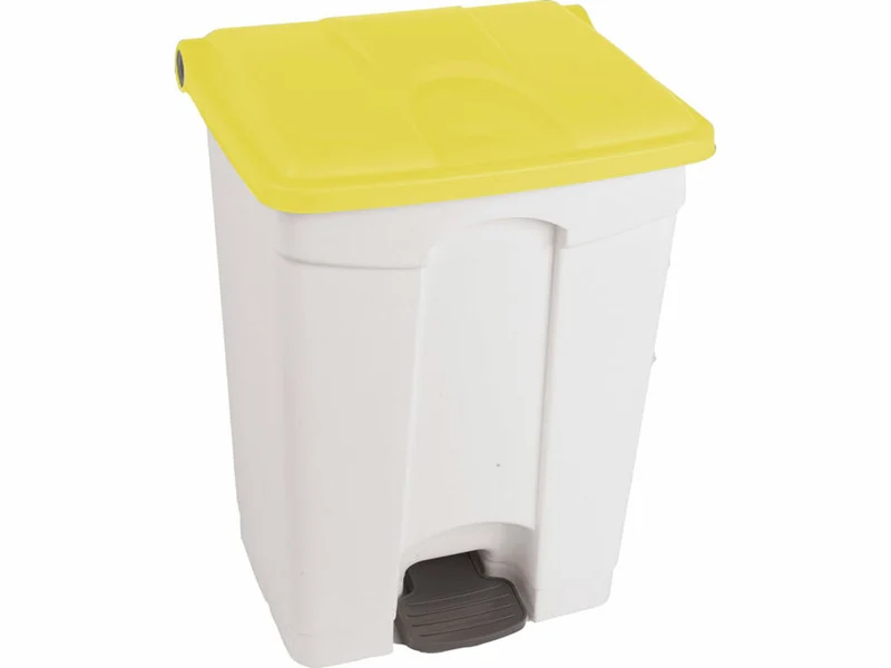 CONTENEDOR A PEDAL JVD 70 L TAPA AMARILLA