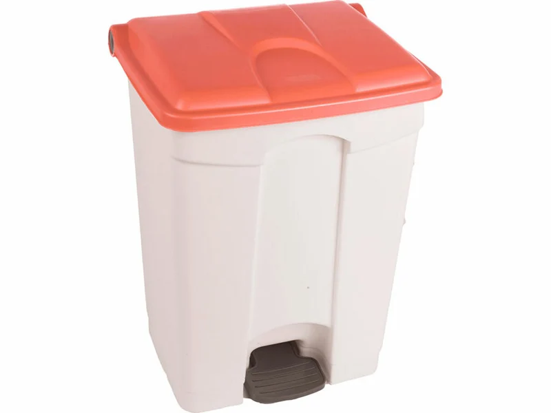 CONTENEDOR A PEDAL JVD 70 L TAPA ROJA