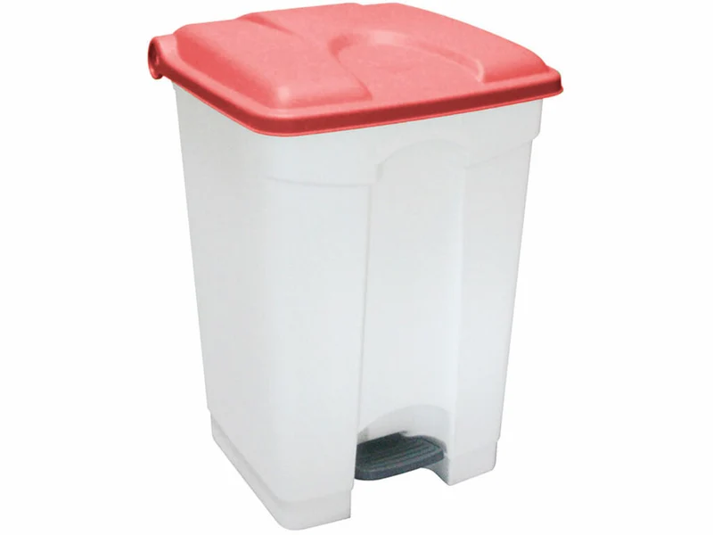 CONTENEDOR A PEDAL JVD 45 L TAPA ROJA
