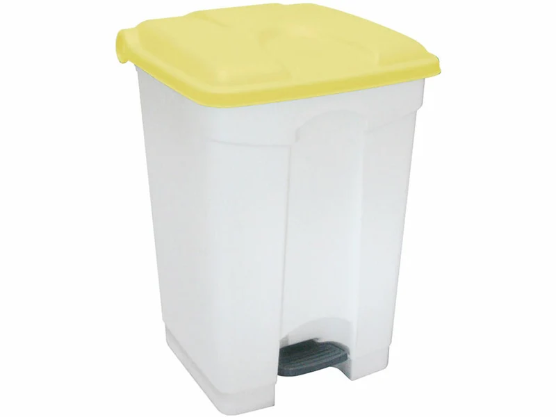 CONTENEDOR A PEDAL JVD 45 L TAPA AMARILLA