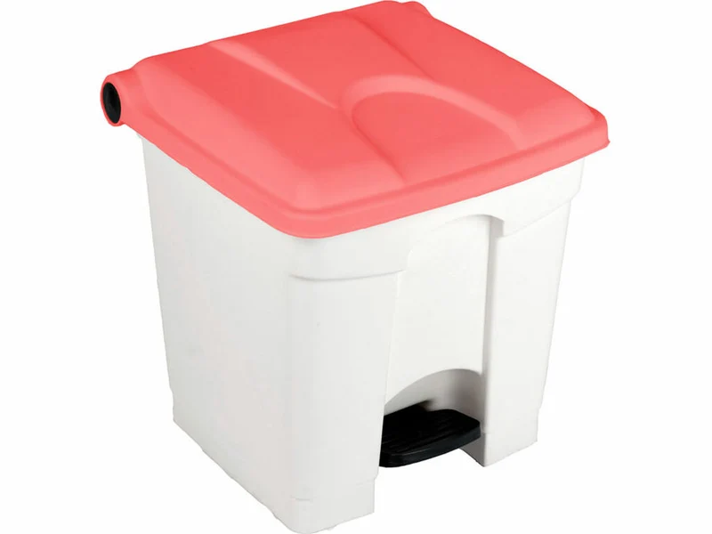 CONTENEDOR A PEDAL JVD 30 L TAPA ROJA