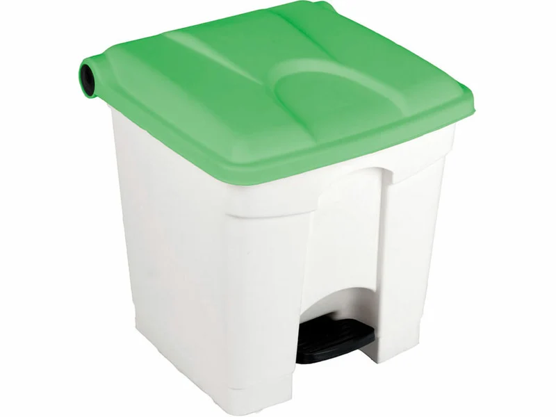 CONTENEDOR A PEDAL JVD 30 L TAPA VERDE