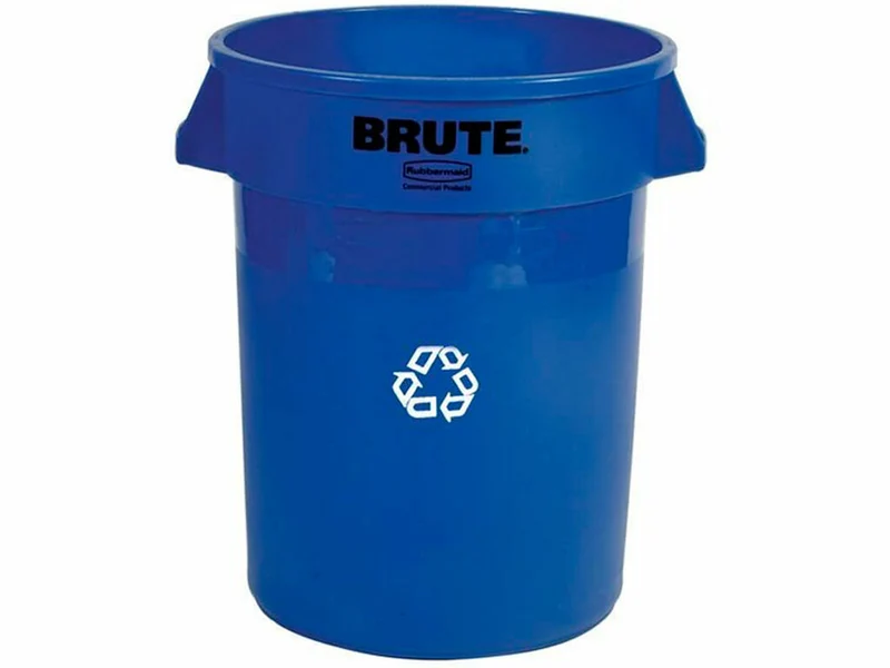 CONTENEDOR BRUTE RUBBERMAID AZUL DE RECICLAJE 121.1 LITROS