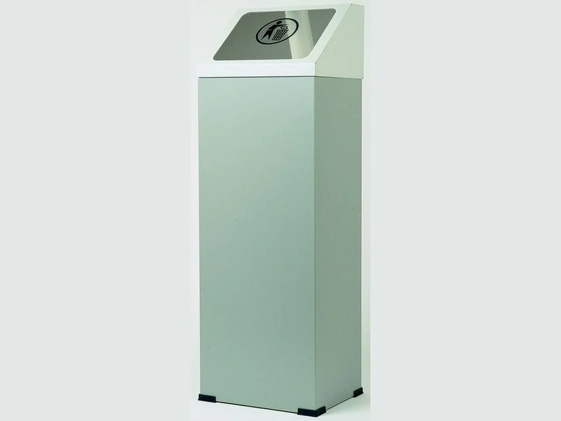 PAPELERA METALICA CON TAPA BASCULANTE