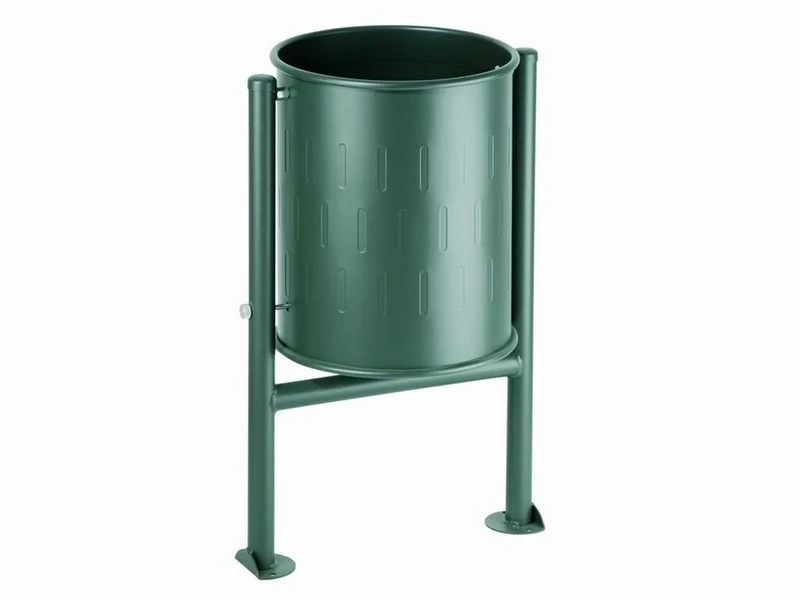 PAPELERA CIRCULAR BASCULANTE 60 LT PINTADA EN OXIDON