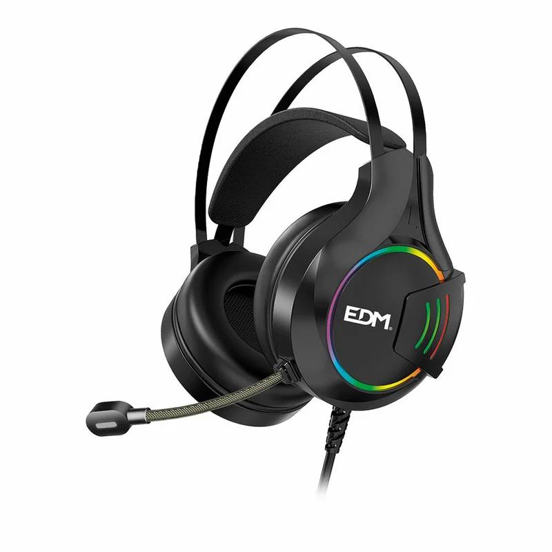 Auriculares para juegos con micrófono EDM 07752 para jugadores Negro