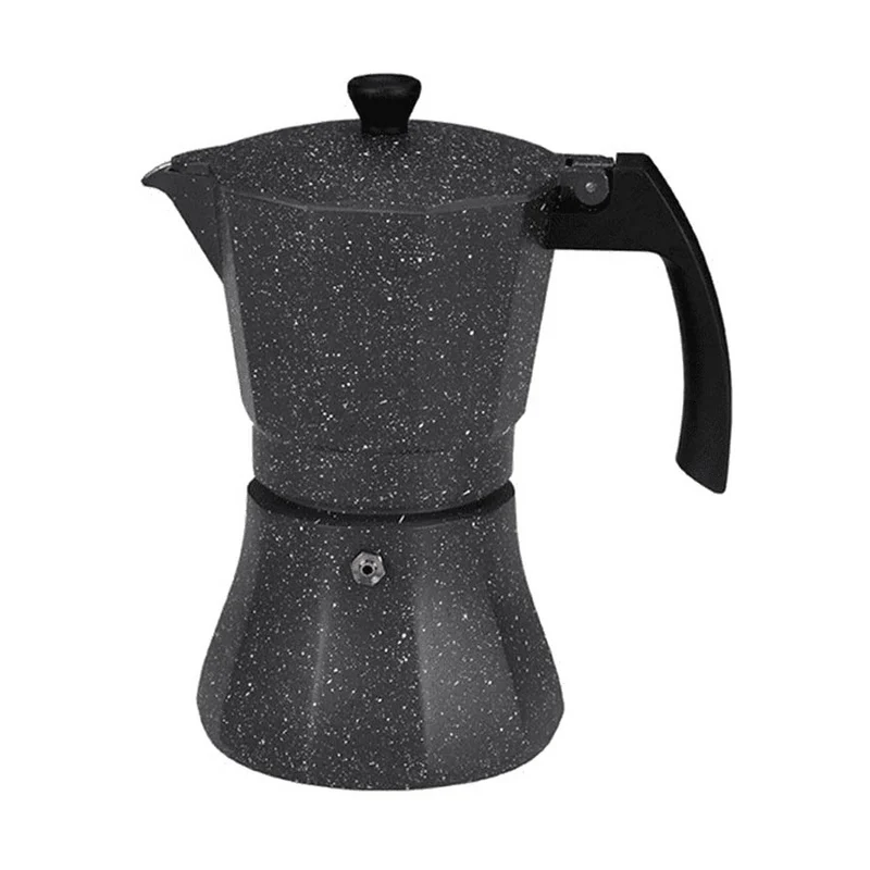 Cafetera Italiana EDM Aluminio Negro 12 Tazas Inducción