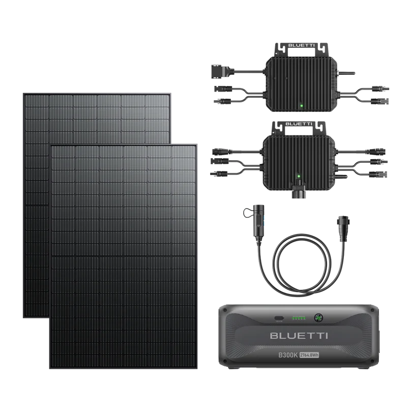 A80P+D100P+B300K+2*410 W Módulo solar de vidrio+Cable adaptador de batería