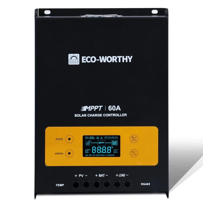 Eco-Worthy 60A 12/24/36/48V MPPT OLED Display Solar Charge Controller Regulator
