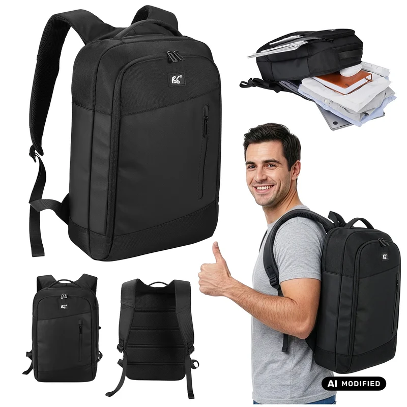 Mochila para portátil NanoRS, 15,6", negra, 42 x 28,5 x 14, impermeable RS204 B