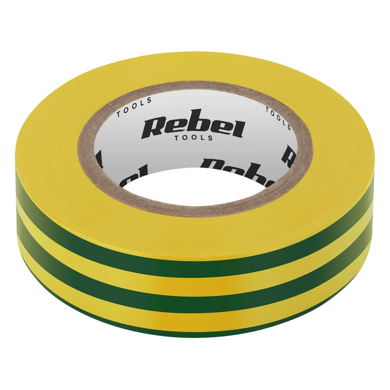 REBEL Cinta aislante adhesiva (0,13 mm x 19 mm x 20 yd) amarillo-verde