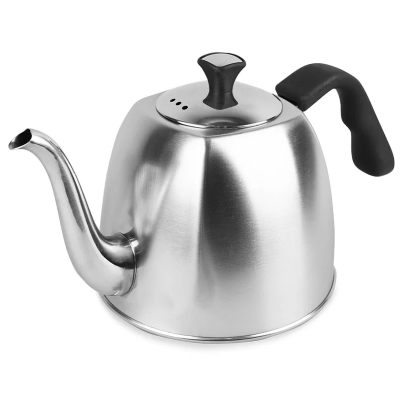 Tetera con tapa y colador 1,1L Hervidor de agua para estufa de inducción Tetera de acero inoxidable