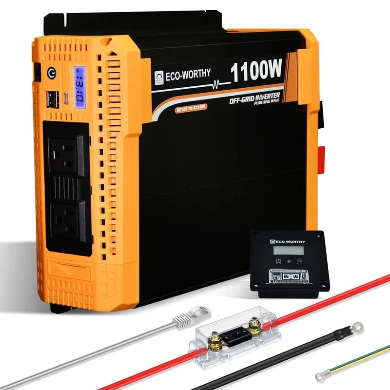 Eco-Worthy 1100W Off Grid Pure Sine Wave Inverter 12V to 110V