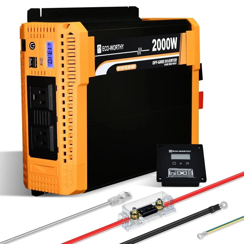 Eco-Worthy 2000W Off Grid Pure Sine Wave Inverter 12V to 110V