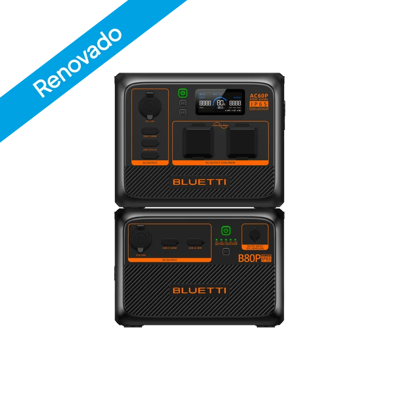 BLUETTI AC60P+B80P Kit de energía | 600 W 1.310 Wh (Renovado)