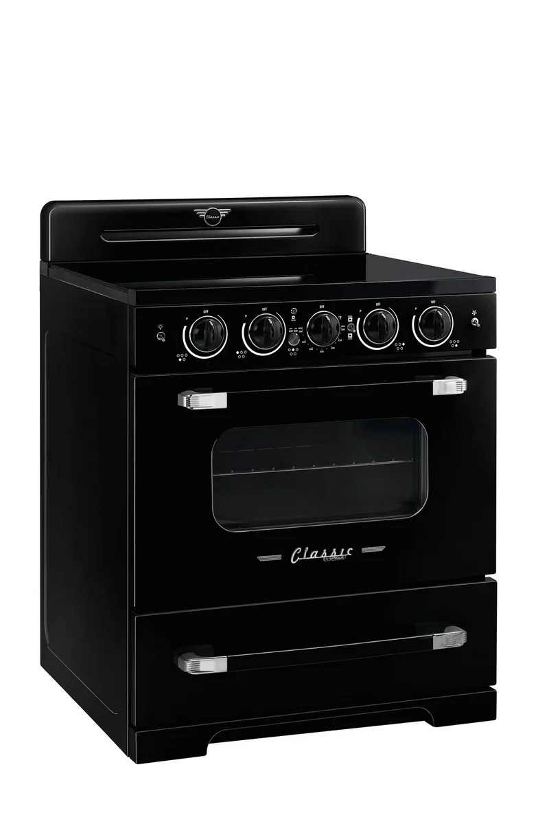Unique UNQ-30CR IC B | 30" Classic Retro Induction Range Midnight Black