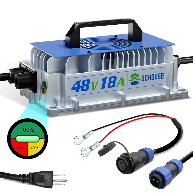 DC House 48V 18A AC-to-DC LiFePO4 Portable Battery Charger In Store Offer Only