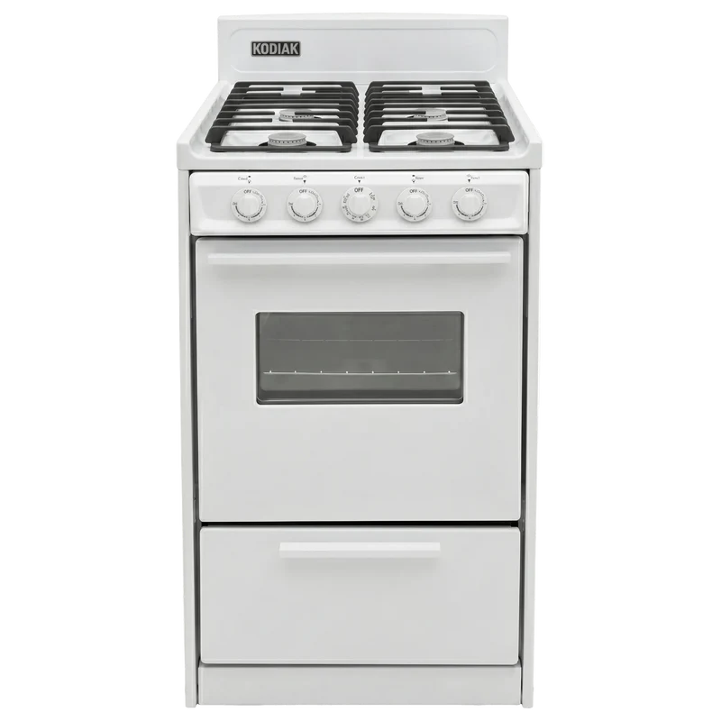 Kodiak 20" Propane Range (White) - Battery Ignition with Cast Iron Grates