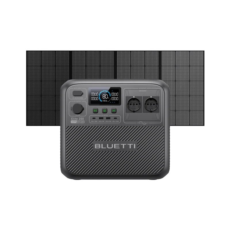 BLUETTI Elite 200 V2+PV350 | 2073,6 Wh 2600 W 350 W Solar kit (Amazon)