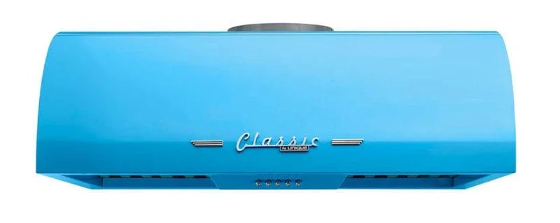 Unique Classic Retro 24" Ducted Range Hood Robin Egg Blue