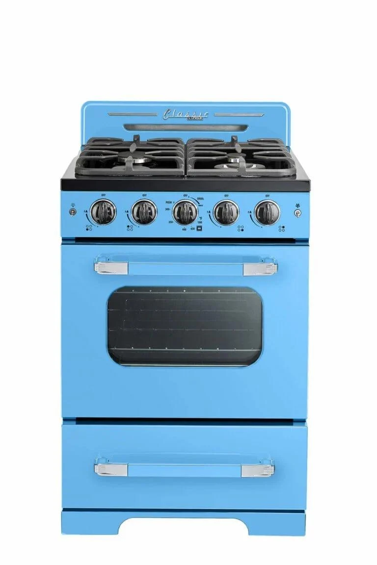 Unique Classic Retro 24" Gas Range Convection Oven Robin Egg Blue UGP-24CR RB