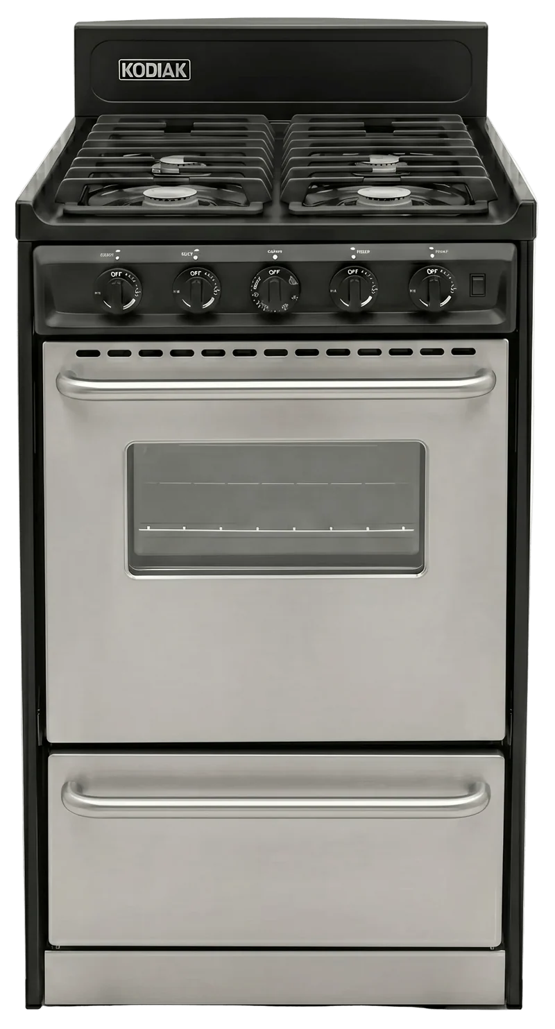 Kodiak 20" Propane Range (Stainless Steel) - Battery Ignition with Cast Iron Grates