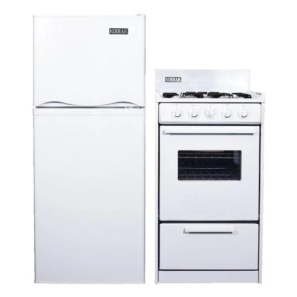 Kodiak Matching Set - 6 cu ft DC Refrigerator Freezer and 20" Stove w/ Cast Iron Grates