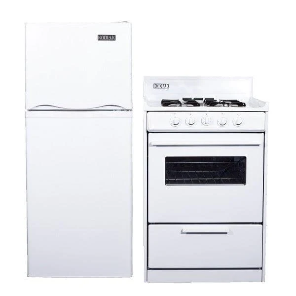 Kodiak Matching Set - 6 cu ft DC Refrigerator Freezer and 24" Stove w/ Cast Iron Grates