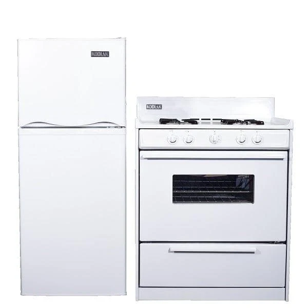 Kodiak Matching Set - 6 cu ft DC Refrigerator Freezer and 30" Stove w/ Cast Iron Grates