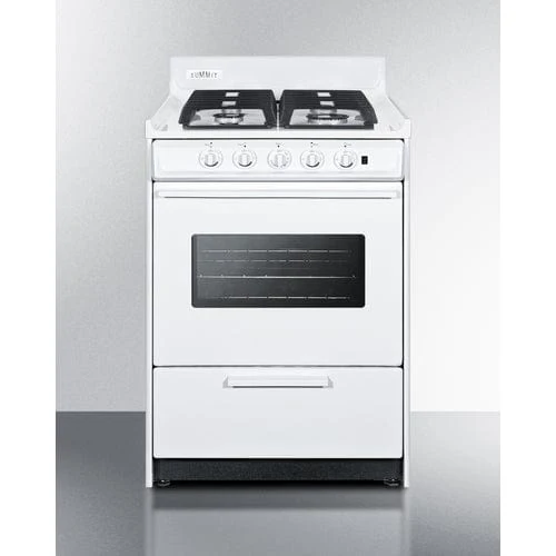 Summit WTM6107ISW | 24" Wide Gas Range, Sealed Burners