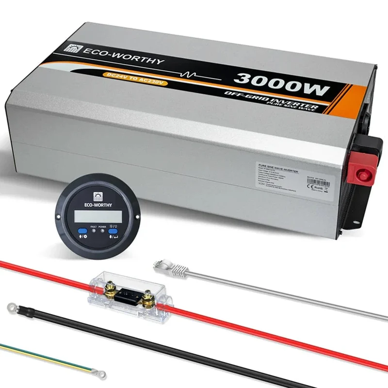 Eco-Worthy 3000W Off Grid Pure Sine Wave Inverter 24V to 110V - In Store Offer Only