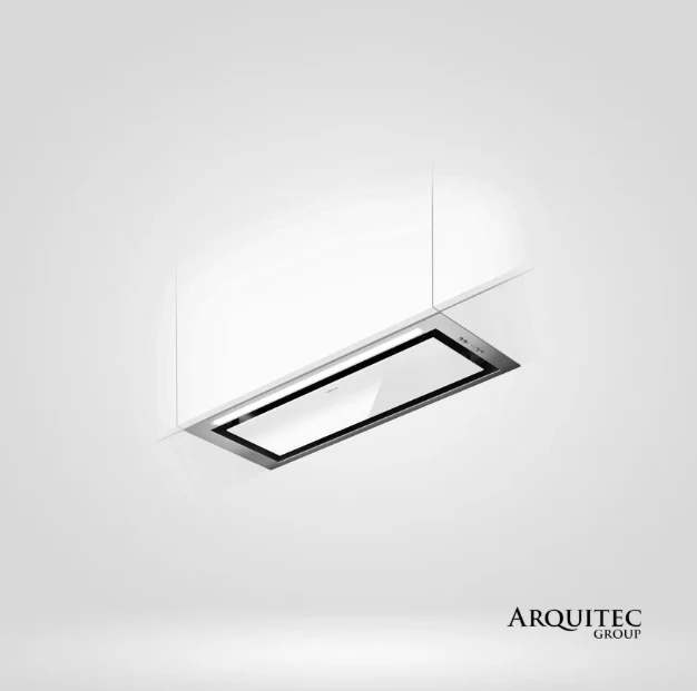 Campana de mueble | Hidden 2.0 Acero inoxidable + Cristal blanco (80 Cm) -PRF0097708A- Elica