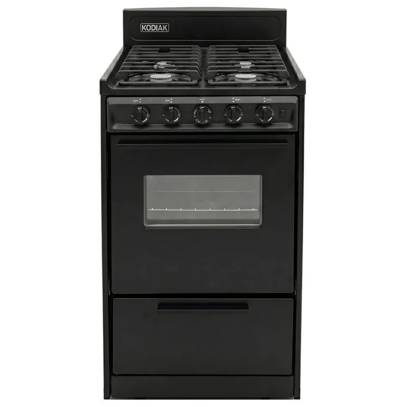 Kodiak 20" Propane Range (Black) - Battery Ignition with Cast Iron Grates