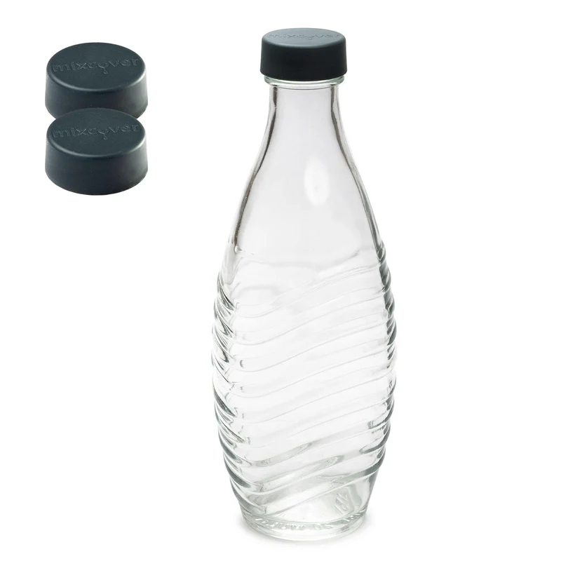 mixcover Ersatzdeckel passend für SodaStream Crystal & Penguin Glasflasche 2er Set