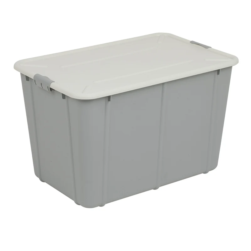 BranQ Velur 60L Contenedor de almacenamiento con tapa gris claro
