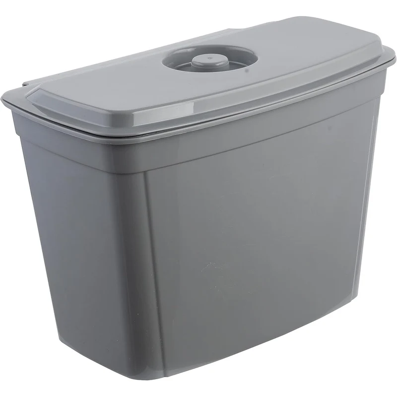 Keeeper Cubo de basura, cesta colgante, con tapa, 4L, gris, Milán