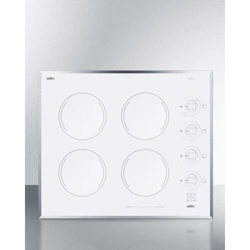 Summit CR424WH | 24" Wide 230V 4-Burner Radiant Cooktop