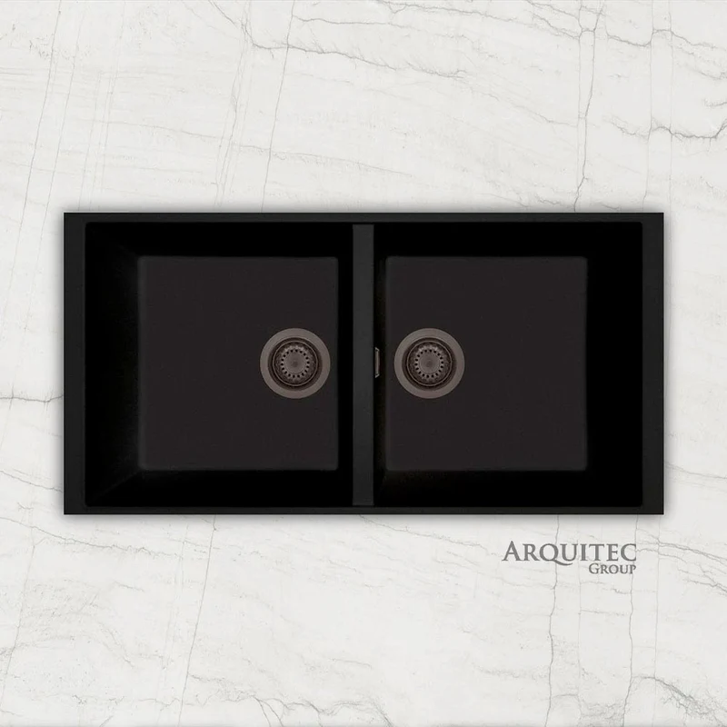 Poceta doble Co-granite negro 86 cms - ATLANTIS - Cohelum