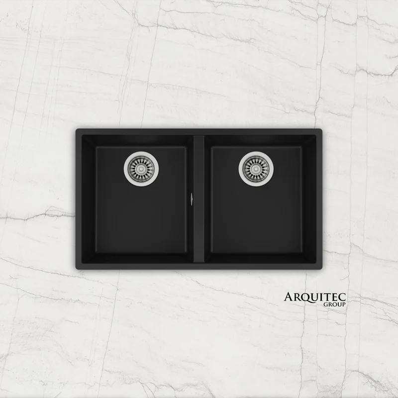 Poceta Doble SQUARE 2C-760 TG Granito Negro (BE) - Teka