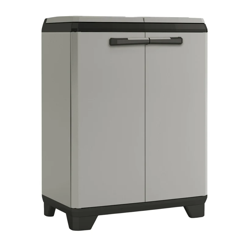 Armario para la clasificación de residuos Keter Planet, capacidad de 2 x 110 l, color gris, 68 x 39 x 92 cm, 246640