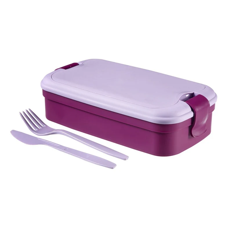 Contenedor de desayuno con cubiertos Curver Lunch & Go morado