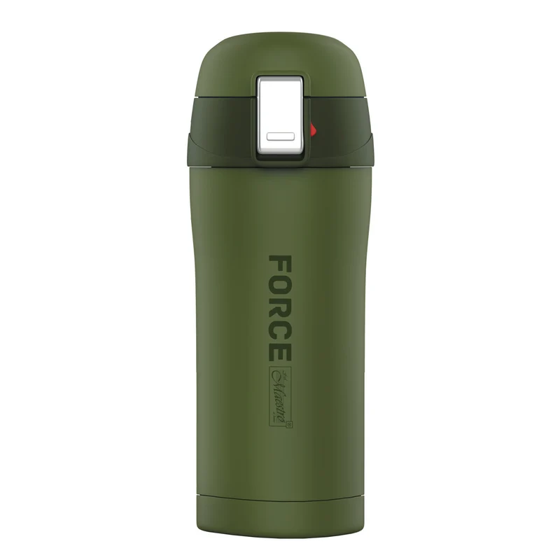 Taza térmica Force Taza de café Termo de acero inoxidable aislado para bebidas calientes o frías (300ml, verde)