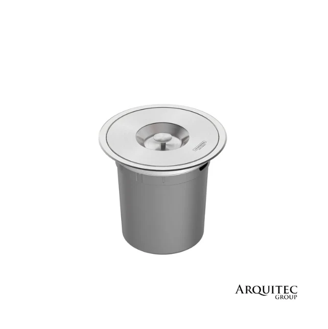Basurero de empotrar Tramontina de acero inoxidable con balde plástico de 5 L
