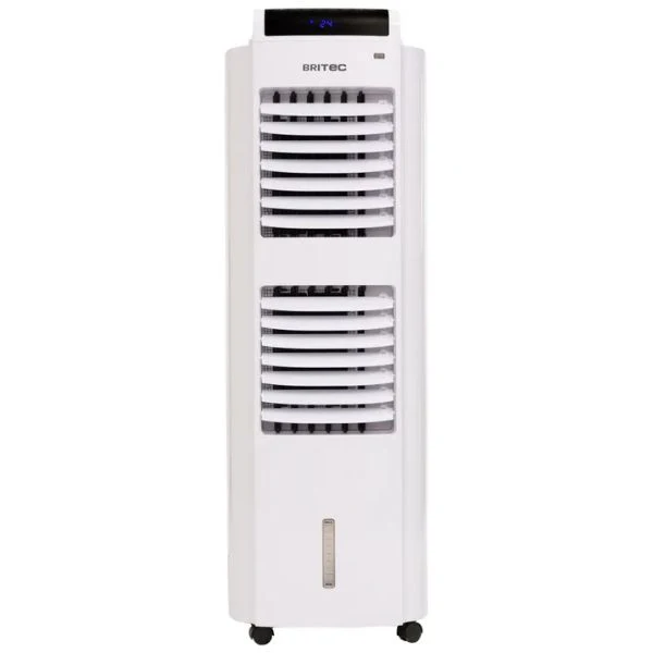 BRITEC AIRCOOL BE40 · Evaporativo Portátil Profesional · 3 Velocidades · Ionizador · UV Anti‑Insectos · 70 m²