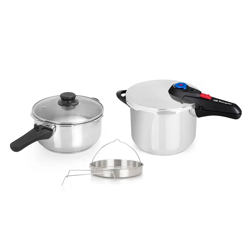 Olla Rápida Orbegozo HP 4566 – Set 4 y 6 Litros Acero Inoxidable 18/10 | 5 Sistemas de Seguridad